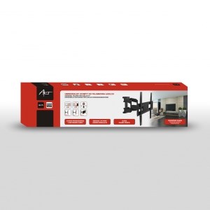 Mbajtëse TV ART AR-75, 23-65", 50kg, VESA 400x400, Double Arm, e zezë