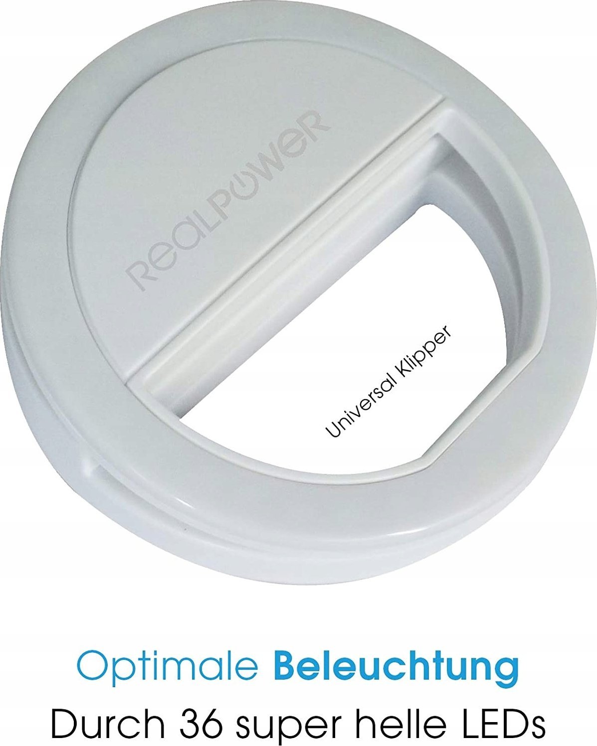 Dritë unazë për selfie Ultron RealPower, LED, 8.5cm, gri