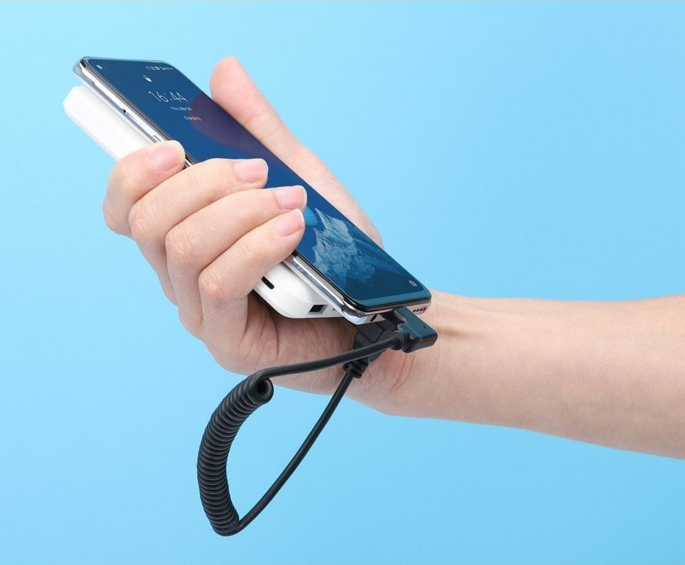 Kabllo karikimi Manhattan USB C në USB C 356213, spiral, 60W, e zezë