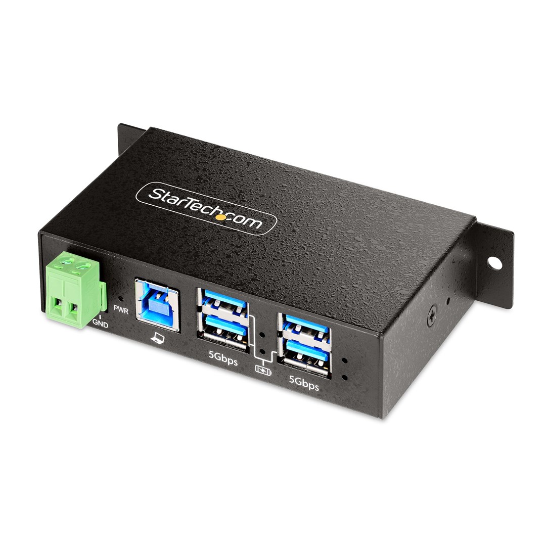 Qendër USB Startech, 4-Port, 5Gbps, Industriale, e hirtë