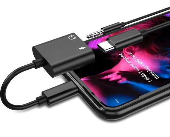 Adapter audio Denmen Lightning në USB C dhe Jack 3.5 mm, alumini, i argjendtë