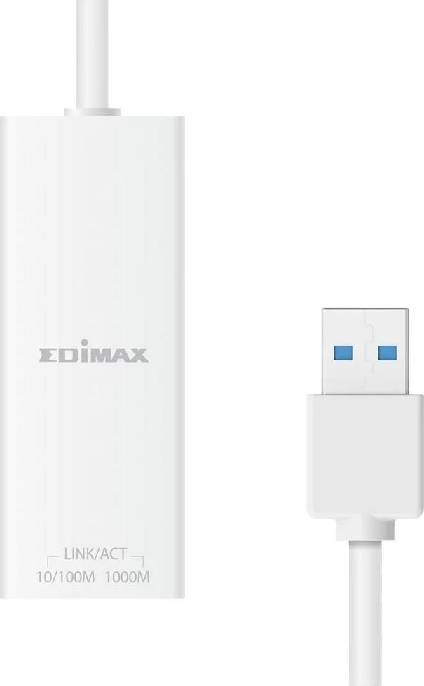 Адаптер за мрежа Edimax EU-4306 V2, USB A во Gigabit Ethernet, 1000 Mbps, бел