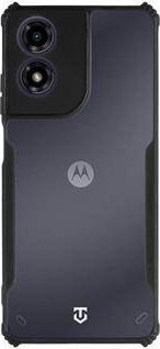 Mbulesë telefoni Tactical Quantum Stealth për Motorola G04, transparente, me detaje të zeza