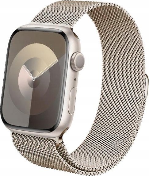 Rrip ore Crong Milano Steel për Apple Watch, çelik inox, 42/44/45/49 mm, ngjyrë shampanjë