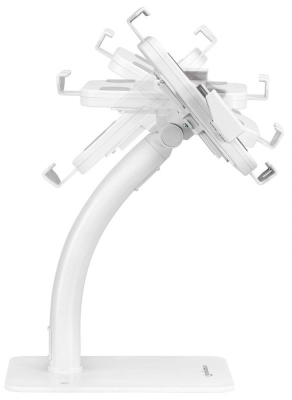 Stativ tavoline Manhattan Desktop Kiosk Stand, universal për tablet 7.9" 11", rrotullim 360°, i bardhë