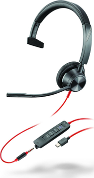 Kufje me mikrofon HP Poly Blackwire 3315 USB C MS, mono, me kabllo, të zeza