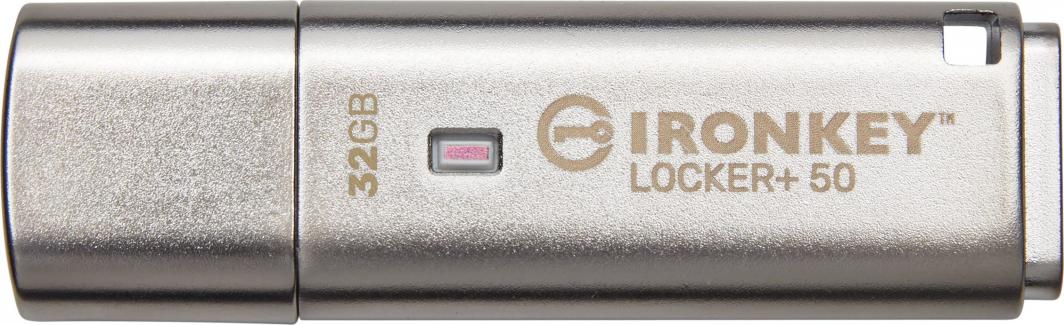 USB Pendrive Kingston IronKey Locker+ 50, 32GB, i hirtë