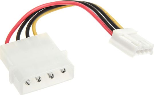 Adapter energjie InLine 26623A, Molex 4 pin në floppy, 0.6m, shumëngjyrësh