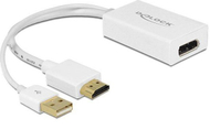 Përshtatës Delock HDMI - DisplayPort + USB-A, i bardhë