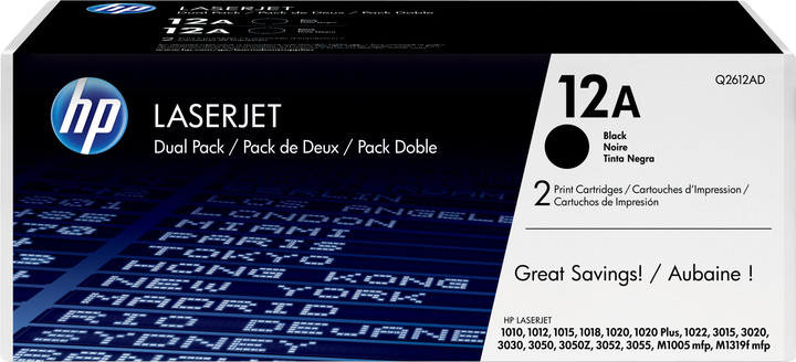 Set dopio tonerësh HP Q2612A, të zi