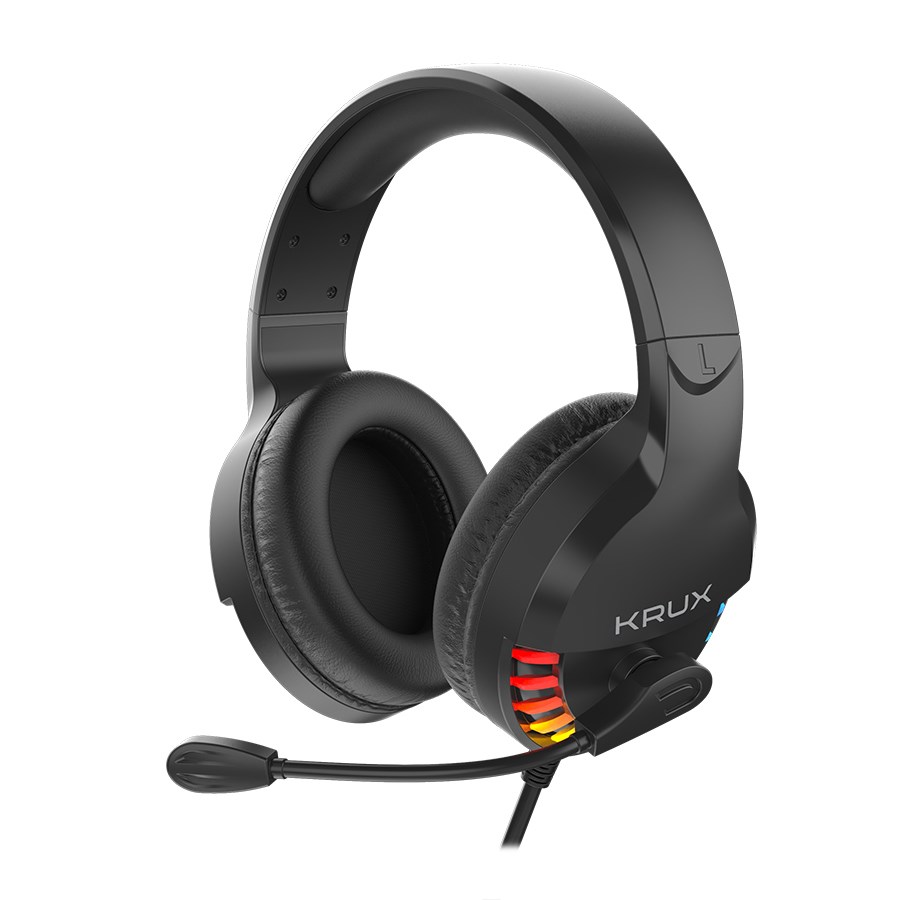 Kufje Krux Fizz RGB, me kabllo, të zeza