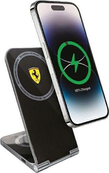 Karikues induktiv Ferrari MagSafe 2in1, 15W, i palosshëm, i zi