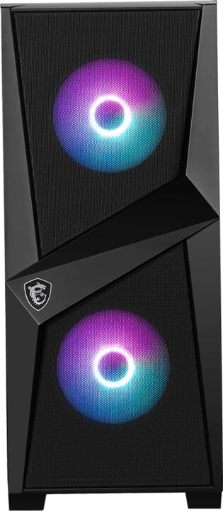 Kasë MSI MAG FORGE 100R, xham, e zezë