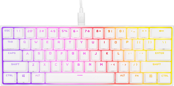 Tastierë Corsair K65 Mini White RGB (CH-9194110-NA), US, e bardhë