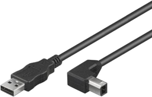 Кабел PremiumCord, USB-A 2.0 до USB-B 90 °, M / M, 3m, црн