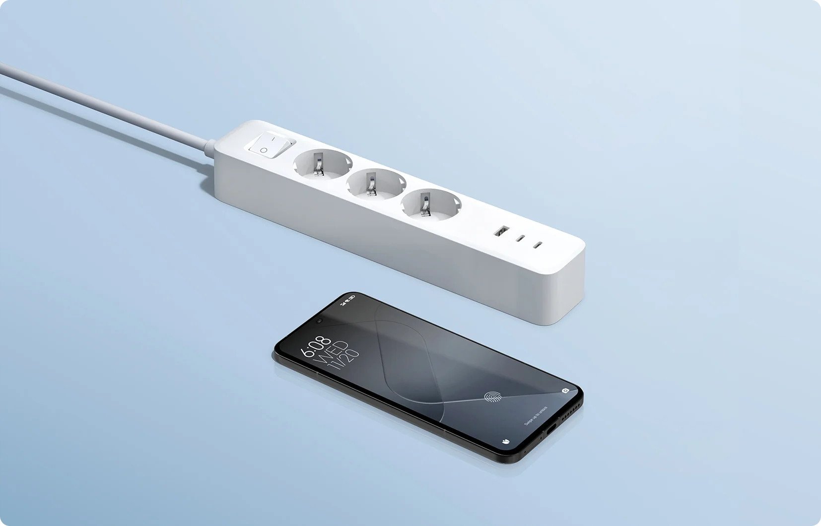 Лента за струја Xiaomi Power Strip BHR07UKEU, 20W, 3 порти 2C1A, бела