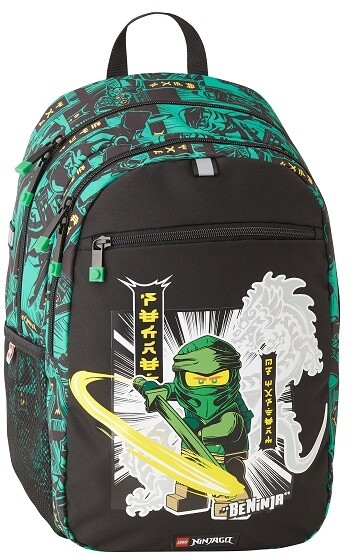 Çantë shpine LEGO Ninjago Green Poulsen, 18L, e zezë / gjelbër