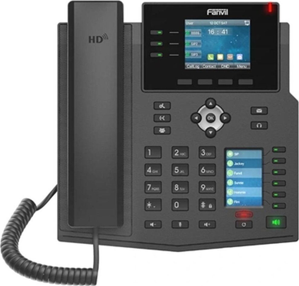 Telefon IP Fanvil X4U V2, 12 linja SIP, ekran me ngjyra, i zi