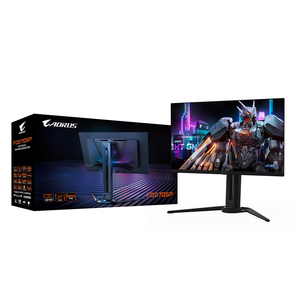 Monitor GIGABYTE AORUS FO27Q5P, 27", OLED QH, 500Hz, i zi