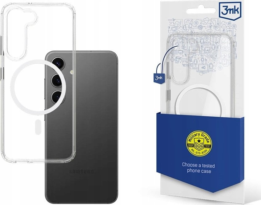 Mbulesë telefoni 3mk MagCase Reinforced për Samsung Galaxy S24, kënde të përforcuara, kompatibile me karikim wireless, transparente