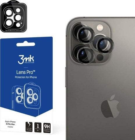 Mbrojtëse xhami kamerë 3MK Lens Protection Pro për iPhone 15 Plus 6.7", grafit
