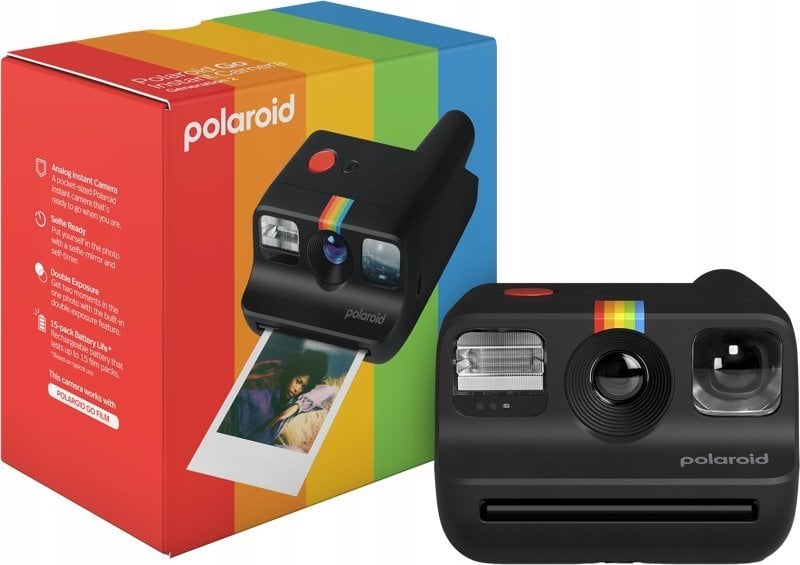 Aparat fotografik instant Polaroid Go Gen II, kompakt, i zi
