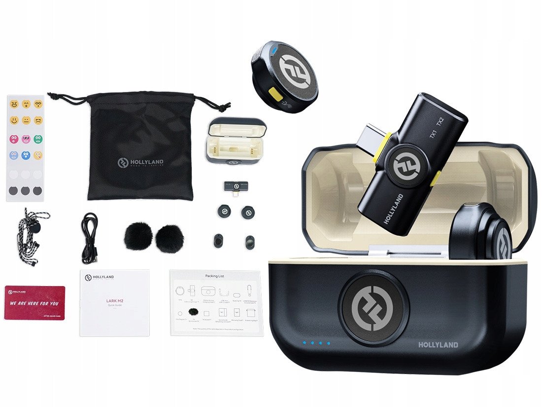 Mikrofon pa tela Hollyland LARK M2 Duo, USB C, Shine Charcoal