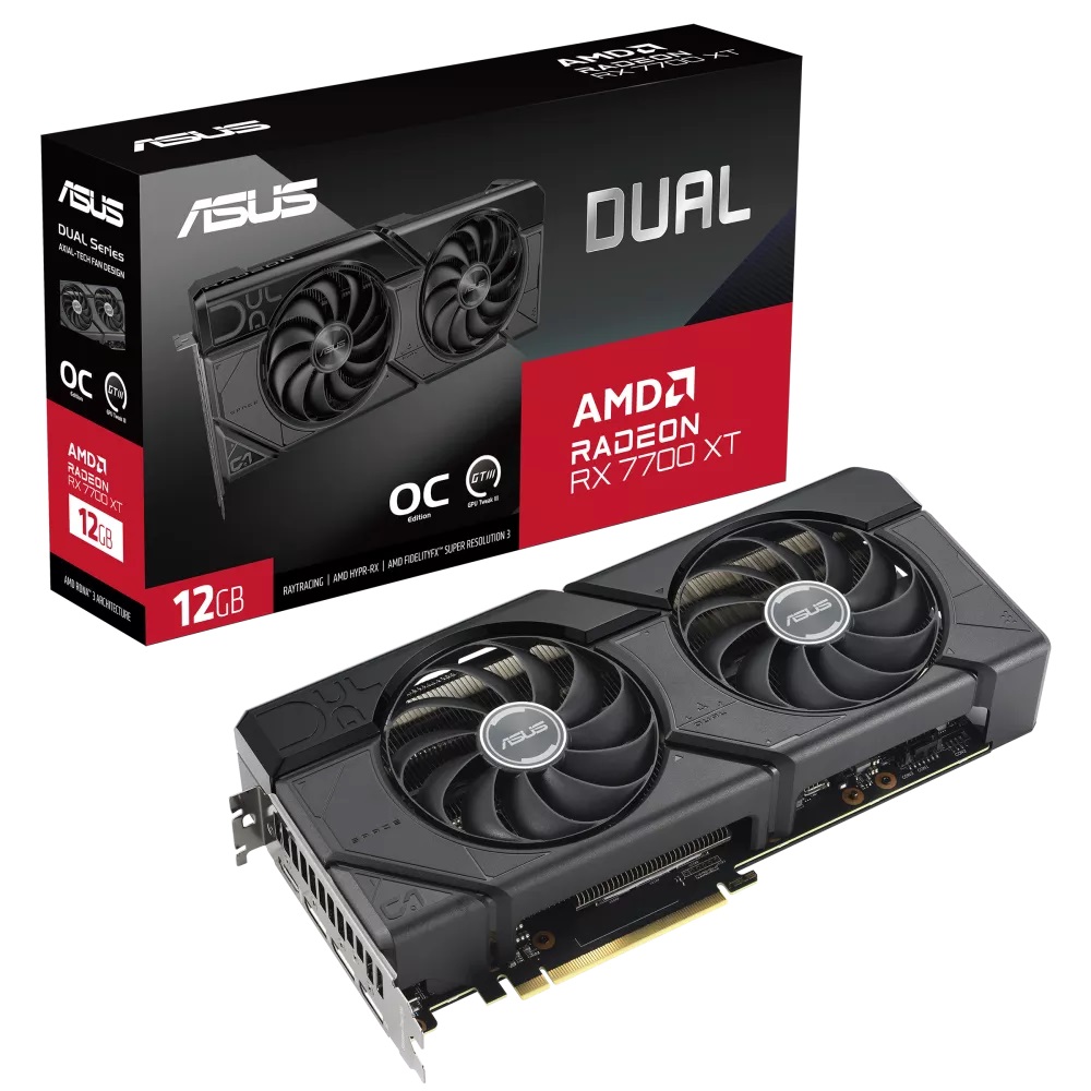 Kartelë grafike ASUS Dual Radeon RX 7700 XT, OC, 12GB GDDR6