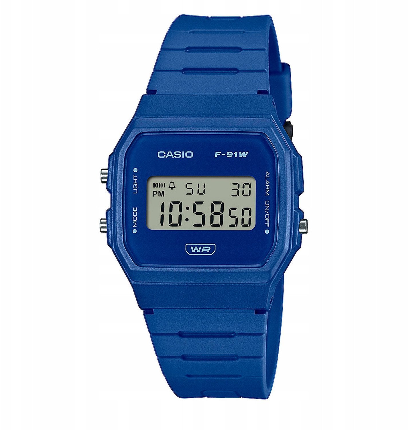 Orë digjitale Casio F-91WB-2A1 Unisex, quartz, rezistent ndaj spërkatjeve, blu