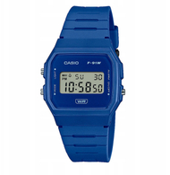 Orë digjitale Casio F-91WB-2A1 Unisex, quartz, rezistent ndaj spërkatjeve, blu