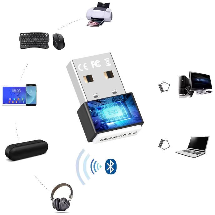 Adapter Bluetooth USB Mozos RTL812, 2.4 GHz, rreze 20 m, i zi