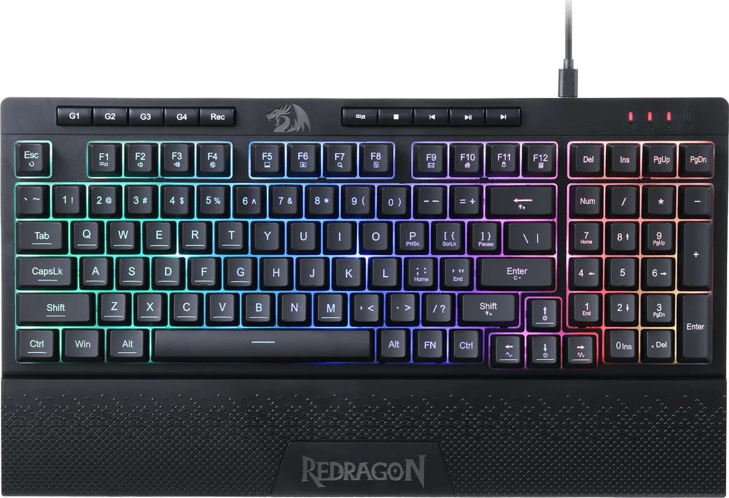 Tastierë gaming Redragon K515 Shiva, 98 taste, RGB, me mbështetëse dore, e zezë