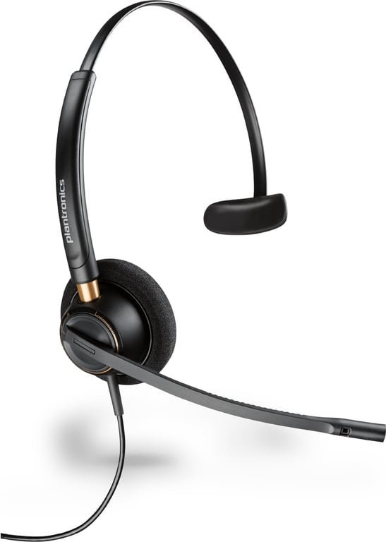 Kufje profesionale Poly EncorePro HW510 Mono, njëanëshe, me mikrofon me anulim zhurme, e zezë