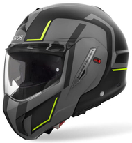 Helmetë moto Airoh Mathisse II Genius, modulare, madhësia M, zi gri verdhë