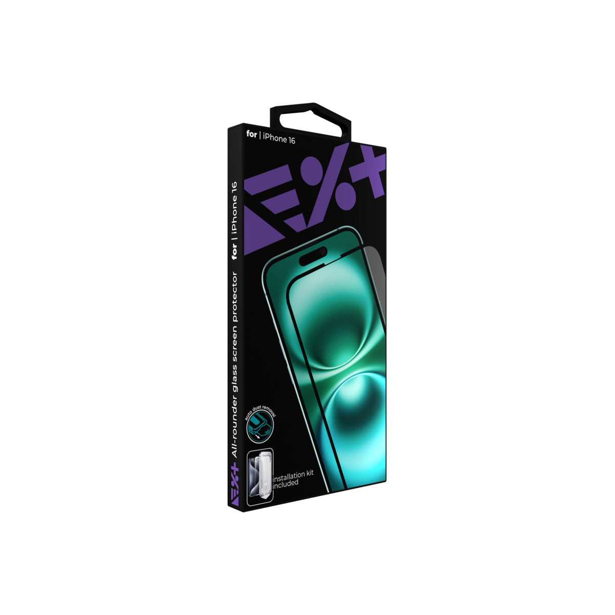 Mbrotës ekrani NEXT ONE All-rounder, xham i kalitur, për iPhone 16, transparent