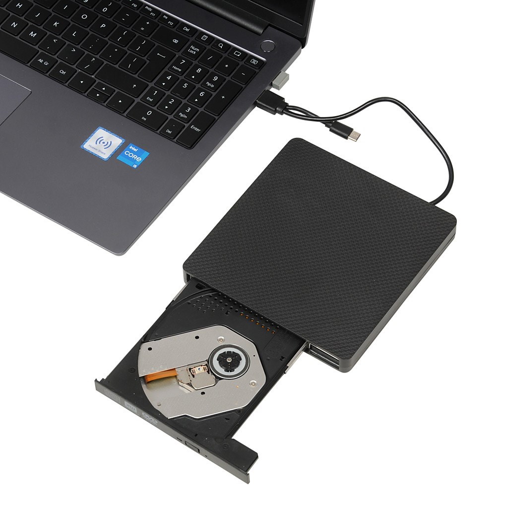 Disk optik i jashtëm iBOX DVD RW IED03, USB, 24x CD, 8x DVD, i zi