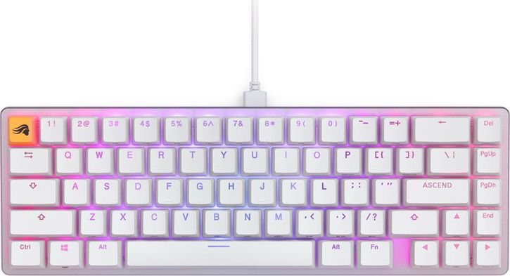 Tastierë mekanike gaming Glorious GMMK 2 65%, switch Fox, ANSI US, e bardhë