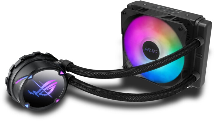 Ftohës me ujë ASUS ROG STRIX LC II 120 ARGB, i zi / bardhë