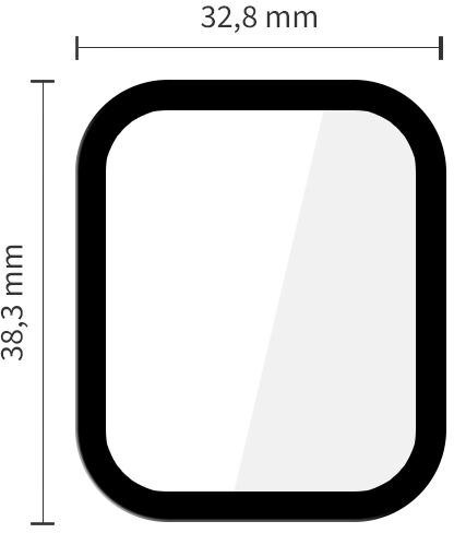 Xham hibrid për orë Apple Tech-Protect Glass Flex+, 40mm, 2 copë, me kornizë të zezë