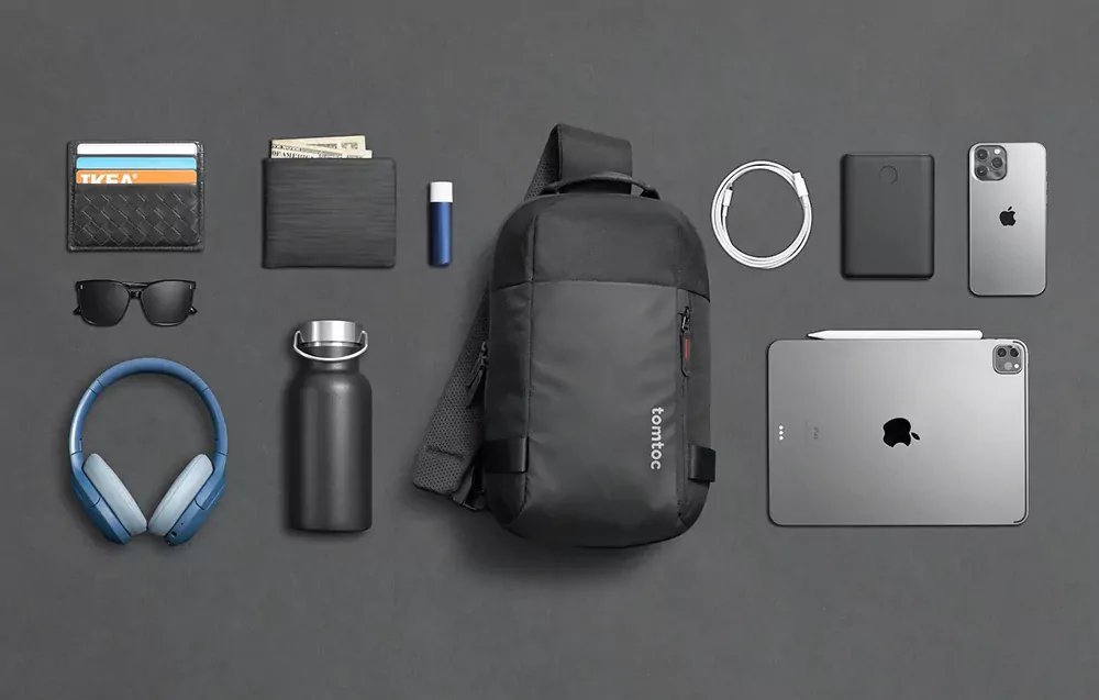 Ранец за на рамо Tomtoc Navigator T24, 7L, за лаптоп 14\", црна