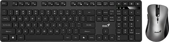 Сет тастатура и глушец Genius KM-8216S Copilot, безжичен, оптички 1600 DPI, црн
