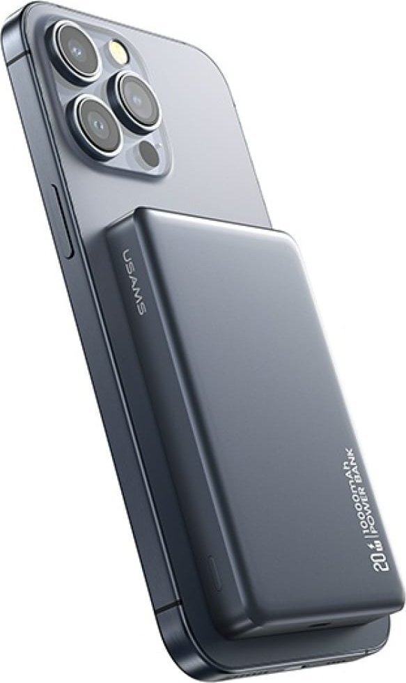 Power bank Usams CY Series CD242, 10000mAh, karikim wireless magnetik 20W, i zi