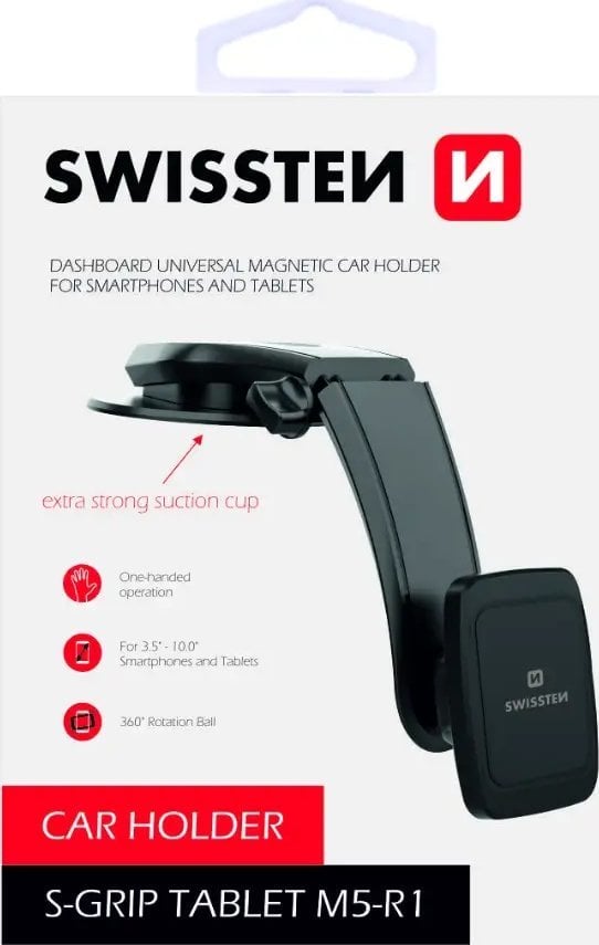 Mbajtës telefoni për makinë Swissten M5 R1, magnetik, për panel
