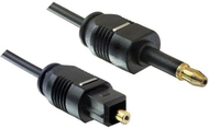 Аудио кабел PremiumCord 3.5mm Мини TosLink во TosLink, 1m, црн