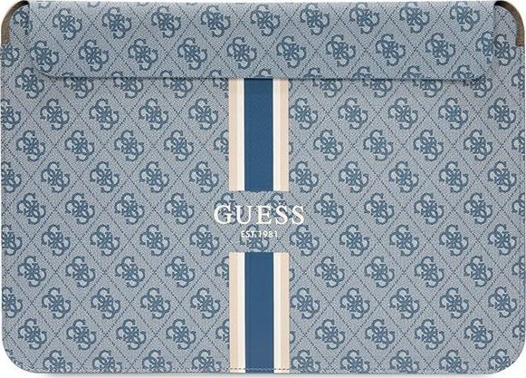 Навлака за лаптоп Guess 4G Printed Stripes, 16\", сина