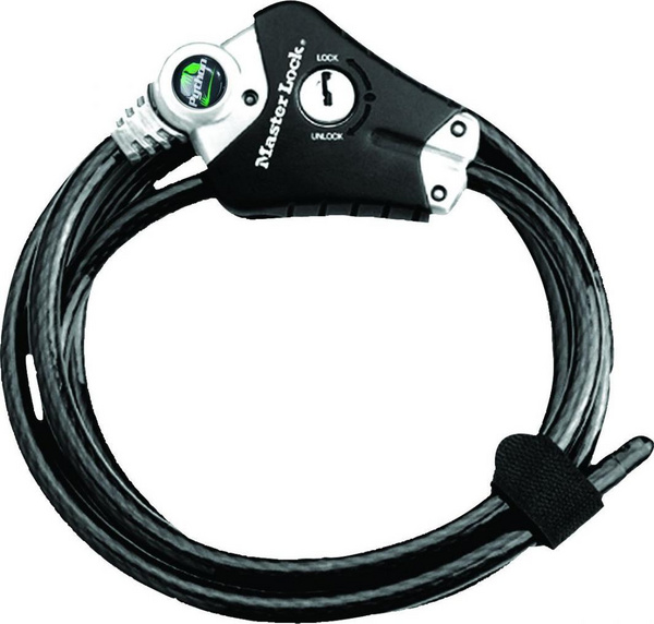 Litar sigurie me kyç MasterLock, 1.8 m, i zi