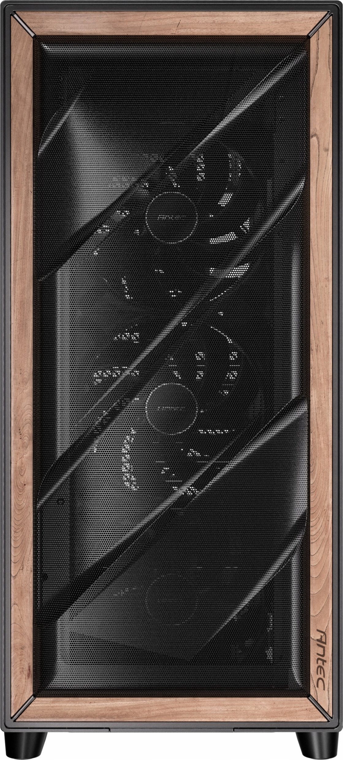 Кутија компјутер Antec FLUX PRO EUV, Full Tower, со екран за температура, црна со дрво