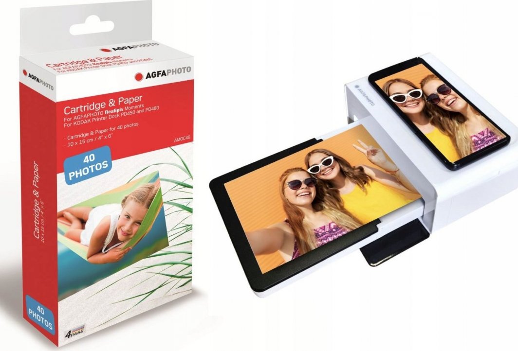 Фотографска хартија AgfaPhoto AMOC40, 10x15 cm, 40 листови, повеќебојна