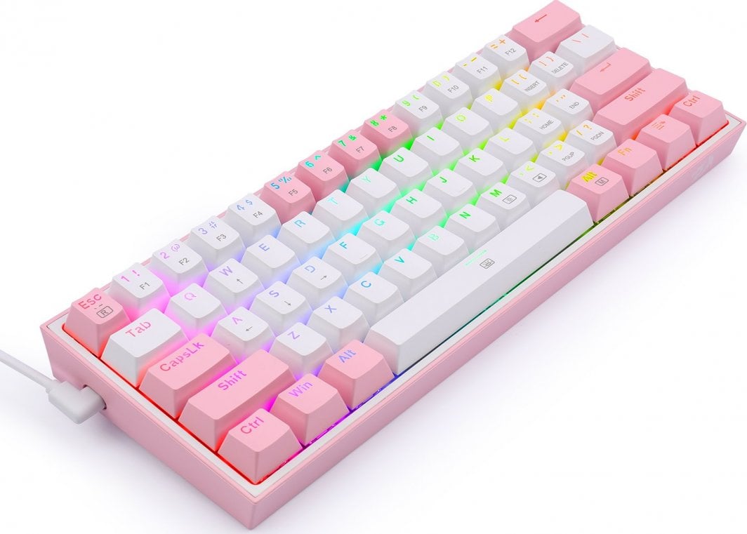 Механичка тастатура Redragon K617 Fizz, 61 тастер, RGB, розова
