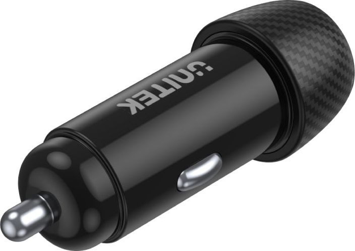 Полнач за автомобил UNITEK Powertrain Duo, 2 USB порти, брзо полнење, црн